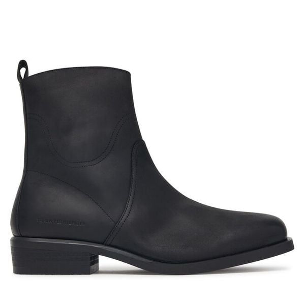 Botki Tommy Hilfiger. Czarne botki męskie Tommy Hilfiger, bez wzorów, bez obcasa, bez zapięcia. Za 949.99 zł.
