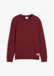 Sweter z cienkiej dzianiny, regular fit. Szare swetry męskie bonprix, m, z aplikacjami, z dzianiny, bez kołnierzyka, bez ramiączek. Za 109.99 zł.