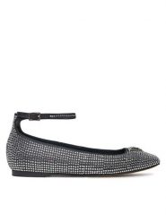 Guess Baleriny FLPLVS SAT02 Czarny. Czarne balerinki damskie Guess, z aplikacjami, z materiału, bez obcasa, bez zapięcia. Za 359.99 zł.