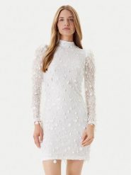 YAS Sukienka koktajlowa 26030914 Biały Slim Fit. Białe sukienki damskie YAS, xs, bez wzorów, z syntetyku, wizytowe, bez kołnierzyka, bez ramiączek. Za 269.99 zł.