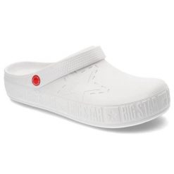 Białe Klapki Big Star Męskie Wodoodporne Buty. Białe klapki męskie BIG STAR, z aplikacjami, bez zapięcia. Za 69.99 zł.