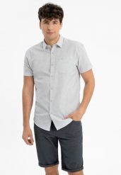 Bawełniana koszula, Regular Fit, C-TANDOR. Koszule męskie Volcano, na lato, l, bez wzorów, z bawełny, klasyczne, bez kołnierzyka, bez ramiączek. Za 129.99 zł.