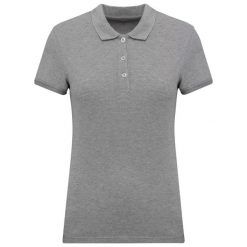 Damska koszulka polo pique Kariban. Szare bluzki damskie KARIBAN, bez wzorów, z bawełny, bez kołnierzyka, bez ramiączek. Za 206.00 zł.