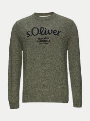 S.Oliver Sweter 2152697 Zielony Regular Fit. Zielone swetry męskie S.Oliver, m, bez wzorów, z bawełny, bez kołnierzyka, bez ramiączek. Za 139.99 zł.