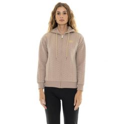 Bluza z kaptur na co dzień na siłownię. Brązowe bluzy damskie LEONE 1947 APPAREL, xs, bez wzorów, z dresówki, sportowe, bez ramiączek, bez kaptura. Za 273.65 zł.