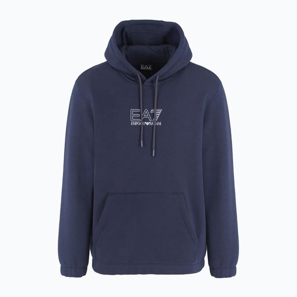 Bluza EA7 Emporio Armani Train Core. Niebieskie bluzy damskie EA7 Emporio Armani, m, z aplikacjami, z bawełny, eleganckie, bez ramiączek, bez kaptura. Za 379.99 zł.