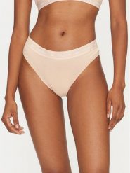 Lacoste Stringi 8F1342 Beżowy. Brązowe majtki damskie Lacoste, z bawełny. Za 49.99 zł.
