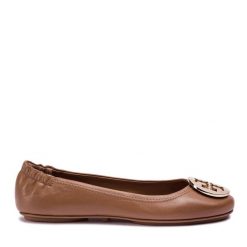 Baleriny Tory Burch. Brązowe balerinki damskie Tory Burch, bez wzorów, bez obcasa, bez zapięcia. Za 1,249.00 zł.