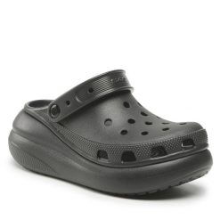 Klapki Crocs. Czarne klapki damskie Crocs, bez wzorów, bez obcasa, bez zapięcia. Za 199.99 zł.
