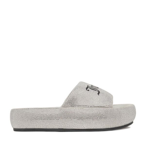 Klapki Juicy Couture. Szare klapki damskie Juicy Couture, bez wzorów, bez obcasa, bez zapięcia. Za 199.99 zł.