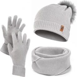 HEYO Zimowy zestaw damski czapka komin rękawiczki HZ0003 Heyo uniwersalny. Czapki damskie HEYO, na zimę, bez wzorów. Za 49.95 zł.