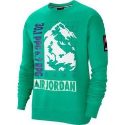 Bluza sportowa męska Nike Jordan Winter Utility. Zielone bluzy sportowe męskie Nike, m, bez wzorów, bez kaptura. Za 399.00 zł.