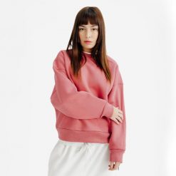 Bluza okrągły dekolt damska Elementals. Czerwone bluzy damskie Decathlon, s, bez wzorów, z bawełny, bez ramiączek, bez kaptura. Za 149.99 zł.