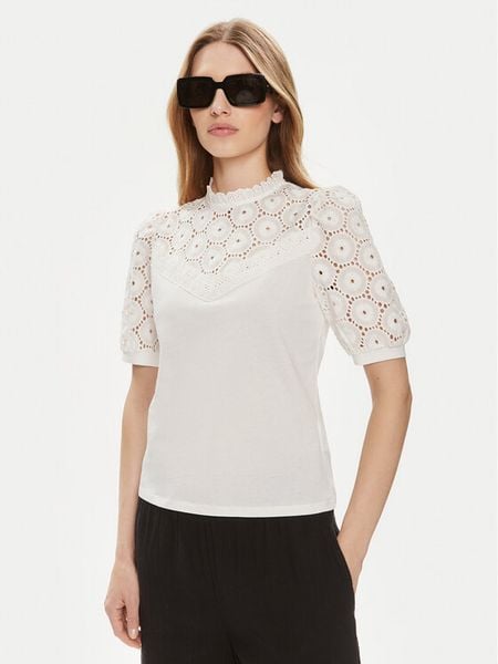 Morgan Bluzka 241-DULIE Écru Regular Fit. Bluzki damskie Morgan, m, bez wzorów, z bawełny, bez kołnierzyka, bez ramiączek. Za 199.99 zł.