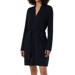 Szlafrok Jersey. Czarne szlafroki damskie Schiesser, s, bez wzorów, z dżerseju, bez ramiączek, bez kaptura. Za 381.00 zł.