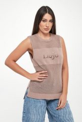 Sweter damski bez rękawów LIU JO. Swetry nierozpinane damskie Liu Jo, xs, bez wzorów, bez kołnierzyka, bez ramiączek. Za 469.00 zł.