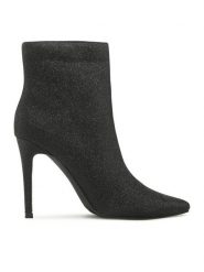 Jenny Fairy Botki LS5629-12 Czarny. Czarne botki damskie Jenny Fairy, bez wzorów, z materiału, bez obcasa, na szpilce, bez zapięcia. Za 119.99 zł.