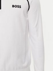 Boss Sweter Hydro-X 50519377 Biały Regular Fit. Białe swetry męskie Boss, m, bez wzorów, z bawełny, bez kołnierzyka, bez ramiączek. Za 469.99 zł.