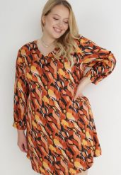 Brązowo-Żółta Sukienka Pudełkowa z Cienkim Wiązaniem w Talii Barbyllis. Brązowe sukienki damskie Born2be, plus size, bez wzorów, z materiału, klasyczne, bez kołnierzyka, plus size, bez ramiączek, midi. Za 149.99 zł.