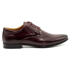Olivier Buty wizytowe 480 bordowe czerwone. Czerwone buty wizytowe męskie bez wzorów, z jeansu, bez obcasa, bez zapięcia. Za 367.89 zł.