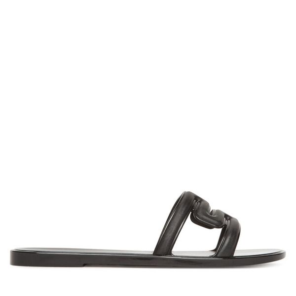 Klapki Melissa. Czarne klapki damskie Melissa, bez wzorów, bez obcasa, bez zapięcia. Za 229.99 zł.