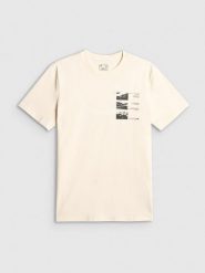 4F T-shirt regular z nadrukiem męski - biały XXL. Białe t-shirty męskie 4F, m, bez wzorów, z materiału, bez kołnierzyka, bez ramiączek. Za 59.99 zł.