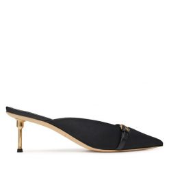 Klapki Elisabetta Franchi. Czarne klapki damskie Elisabetta Franchi, bez wzorów, bez obcasa, bez zapięcia. Za 1,409.00 zł.