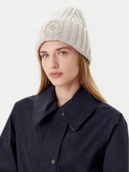 Tommy Hilfiger Czapka Th Crest Fluffy AW0AW18210 Écru. Czapki damskie Tommy Hilfiger, na zimę, bez wzorów, z materiału. Za 349.99 zł.