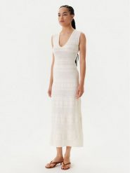 Morgan Sukienka dzianinowa 242-RMALISA Beżowy Slim Fit. Brązowe sukienki damskie Morgan, s, bez wzorów, z dzianiny, bez kołnierzyka, bez ramiączek. Za 269.99 zł.