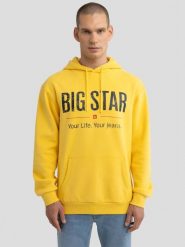 Bluza męska z kapturem z logo BIG STAR żółta Ashlyno 201. Żółte bluzy męskie BIG STAR, l, bez wzorów, z dzianiny, z kapturem. W wyprzedaży za 159.99 zł.