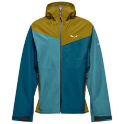 SALEWA Kurtka męska PUEZ AQUA 4 PTX 2.5L M JACKET olive oil/multi-M. Zielone kurtki męskie Salewa, l, bez wzorów, z materiału, bez kaptura. Za 615.50 zł.