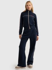Bluza damska rozpinana ze stójką granatowa Sebosa 403. Niebieskie bluzy damskie BIG STAR, l, z aplikacjami, retro, bez ramiączek, bez kaptura. W wyprzedaży za 179.99 zł.