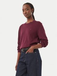 Tommy Jeans Sweter Essential DW0DW23360 Fioletowy Regular Fit. Fioletowe swetry nierozpinane damskie Tommy Jeans, l, bez wzorów, z bawełny, bez kołnierzyka, bez ramiączek. Za 369.99 zł.