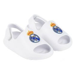Real Madryt klapki sandały na rzep beach pool flip flops białe. Białe klapki męskie REAL MADRID, bez wzorów, bez zapięcia. Za 99.00 zł.