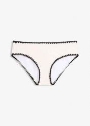 Figi bikini z haftem. Zielone bikini bonprix, bez wzorów. Za 77.99 zł.
