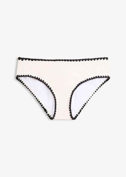Figi bikini z haftem. Zielone bikini bonprix, bez wzorów. Za 37.99 zł.