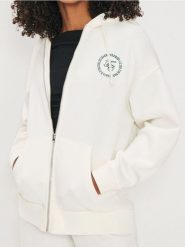 Bluza z kapturem - kremowy. Białe bluzy damskie Sinsay, l, bez wzorów, bez ramiączek, z kapturem. Za 29.99 zł.