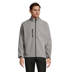 Kurtka Męska Relax Soft Shell. Szare kurtki męskie SOL'S, m, bez wzorów, sportowe, bez kaptura. Za 217.99 zł.