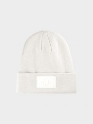 4F Czapka beanie uniseks - biała Uniwersalny. Białe czapki męskie 4F, na zimę, bez wzorów, z syntetyku. W wyprzedaży za 39.99 zł.