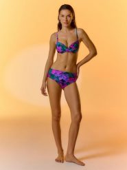4F Dół od bikini damski - multikolor S. Brązowe bikini 4F, bez wzorów, z materiału, wakacyjne, z podwyższonym stanem. Za 59.99 zł.