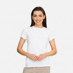 T-shirt damski VIKING Lenta Bamboo Light Lady. Białe t-shirty damskie Viking, bez wzorów, sportowe, bez kołnierzyka, bez ramiączek. Za 139.90 zł.