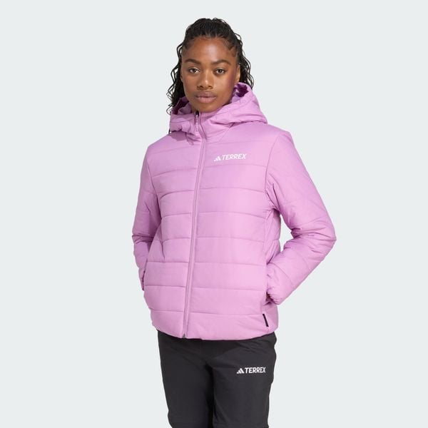 Kurtka z kapturem z ociepleniem Terrex Multi Essentials CLIMAWARM. Fioletowe kurtki sportowe damskie Adidas, l, bez wzorów, z puchu, bez ramiączek, z kapturem, trekkingowe, ClimaWarm (Adidas). Za 439.00 zł.
