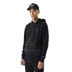 Bluza z zamkiem błyskawicznym New Era Chicago Bulls. Czarne bluzy damskie New Era, m, bez wzorów, z bawełny, bez ramiączek, bez kaptura. Za 277.00 zł.