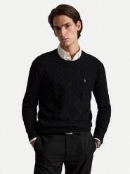 Polo Ralph Lauren Sweter 710876762001 Czarny Regular Fit. Czarne swetry męskie Polo Ralph Lauren, m, bez wzorów, z wełny, bez kołnierzyka, bez ramiączek. Za 1,199.00 zł.