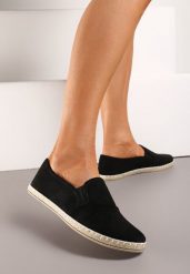 Czarne Tenisówki Espadryle Slip On Na Płaskiej Podeszwie Liodelia. Czarne trampki i tenisówki damskie Born2be, bez wzorów, z jeansu, bez zapięcia. Za 59.99 zł.