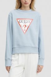 GUESS Błękitna damska bluza Original, Rozmiar XS. Niebieskie bluzy damskie Guess, s, z aplikacjami, bez ramiączek, bez kaptura. W wyprzedaży za 251.99 zł.