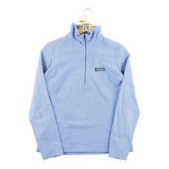 Second life - Lepszy Sweter Damski z Polarowym Kapturem - Stan dobry. Fioletowe swetry nierozpinane damskie Patagonia, bez wzorów, z polaru, sportowe, bez kołnierzyka, bez ramiączek. Za 148.01 zł.