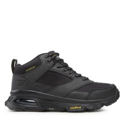 Trekkingi Skechers. Czarne botki męskie Skechers, bez wzorów, sportowe, bez obcasa, bez zapięcia. Za 319.99 zł.