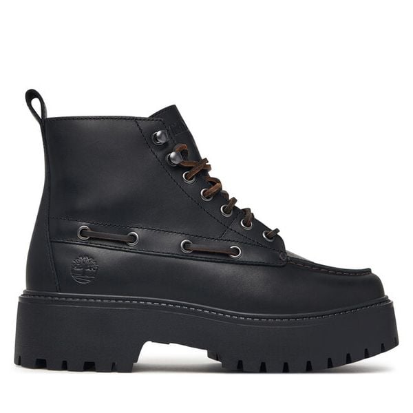 Trzewiki Timberland. Czarne botki damskie Timberland, bez wzorów, street, bez obcasa, na płaskiej podeszwie, bez zapięcia. Za 779.99 zł.