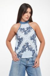 Top damski z wzorem paisley Zingarella PINKO. Topy damskie Pinko, m, bez wzorów, bez kołnierzyka, bez ramiączek. Za 879.00 zł.